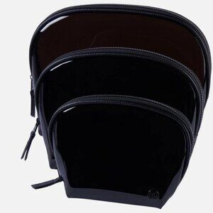 Samantha Brown To-Go 3-pack Clear Cosmetic Organizer Set, Black NWT